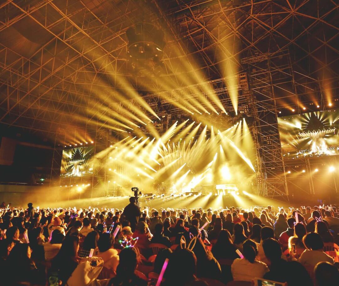 Lights set up at an event